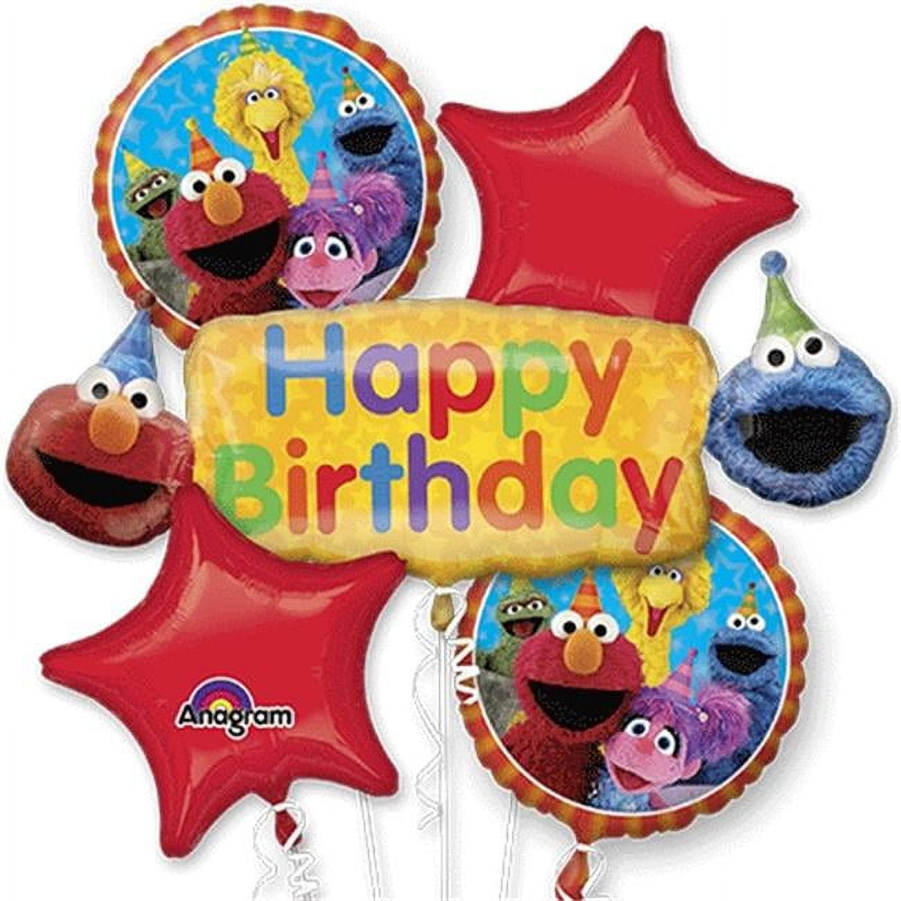 LOFTUS INTERNATIONAL Anagram Sesame Street Fun 5 pc Bouquet of Balloons