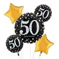 thumbnail image 1 of Anagram Sparkling 50th Birthday Foil Balloon Bouquet 5 Piece, 1 of 1
