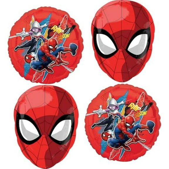 Anagram Spider-Man Birthday Party Supplies 4 pc Balloon Bouquet Decorations