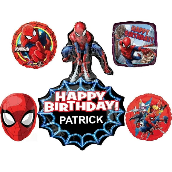 Anagram Spider-Man Personalized Birthday Party Supplies Balloon Bouquet Decorations