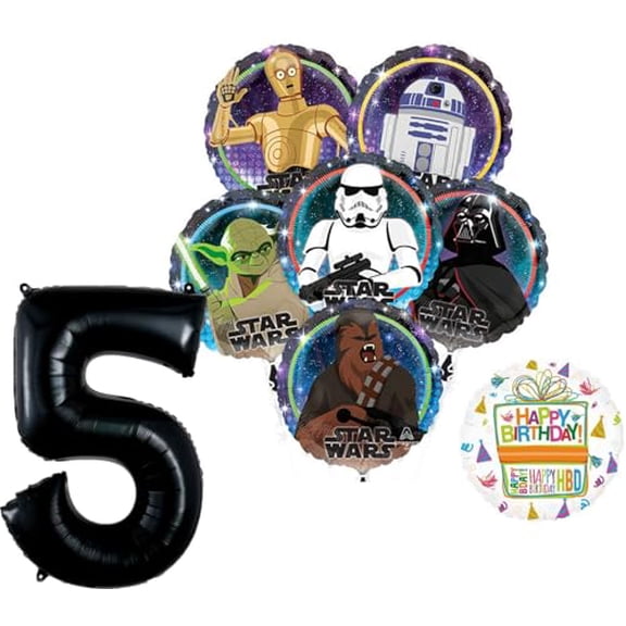 Anagram Star Wars 5th Birthday Party Supplies Balloon Bouquet Decorations