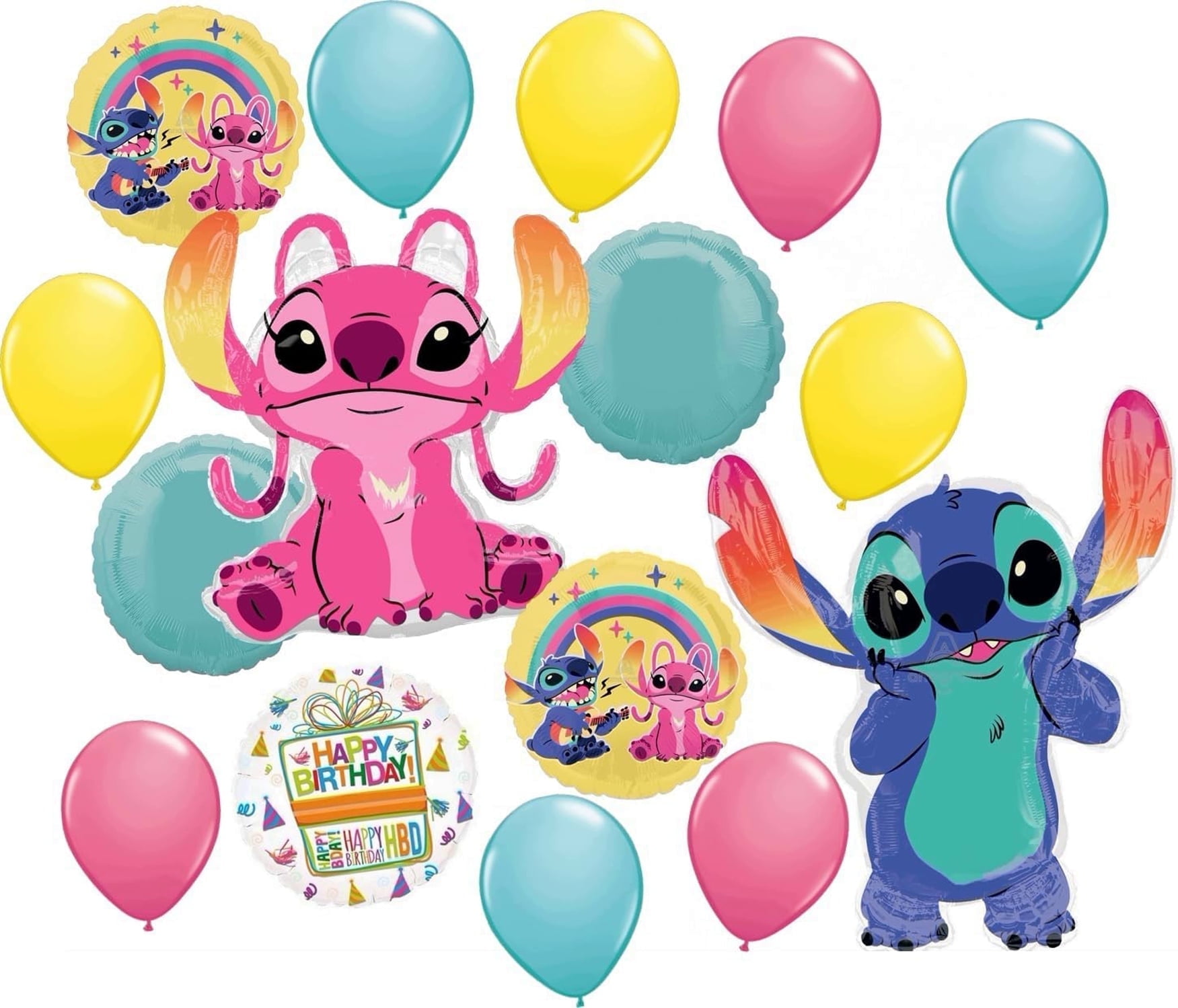 Anagram Stitch Girl Theme Birthday Party Foil and Latex Balloon Decorations
