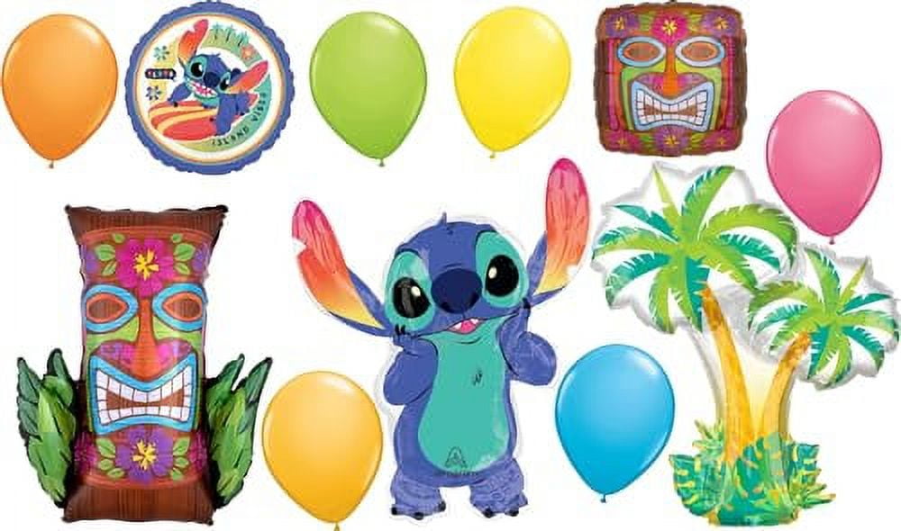 Anagram Stitch Tiki Hawaiian Theme Birthday Party Balloon Decorations 11pc