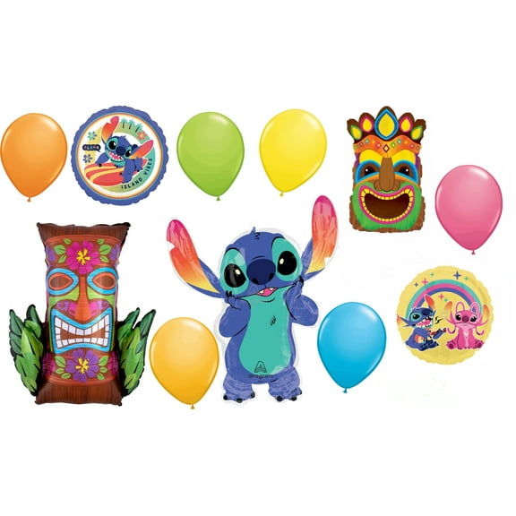 Anagram Stitch Tiki Hawaiian Theme Birthday Party Balloon Decorations 11pc