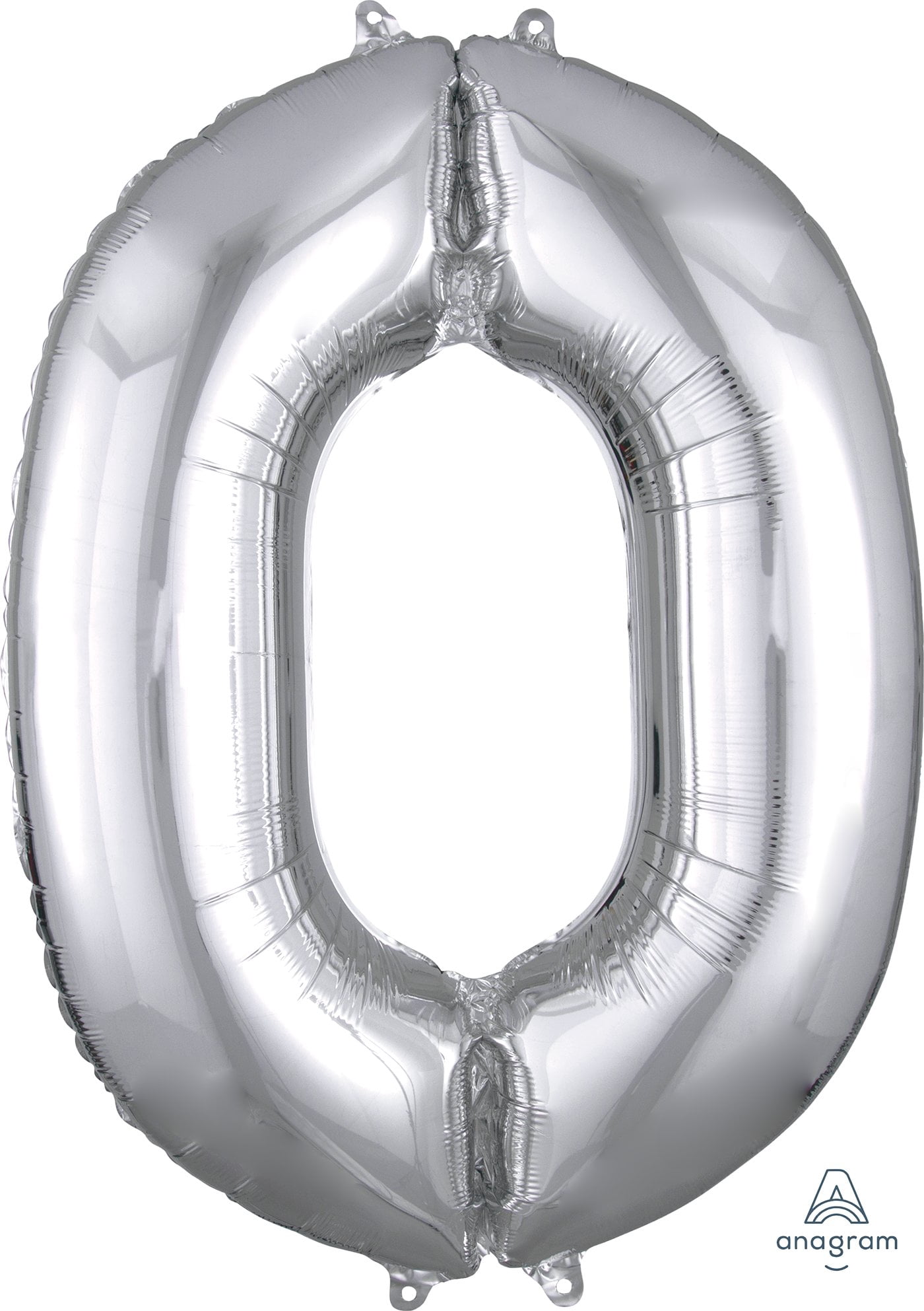 Anagram Foil Number 0 Balloon, 34in, Silver