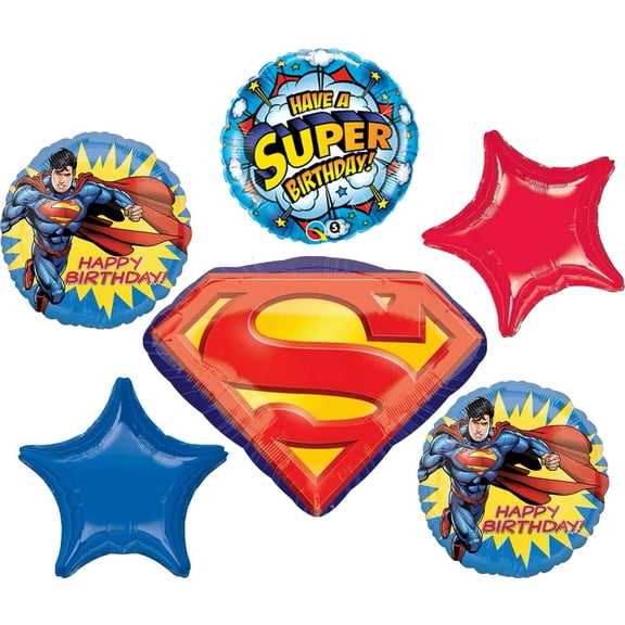 Anagram Superman Birthday Party Supplies Balloon Bouquet Decorations