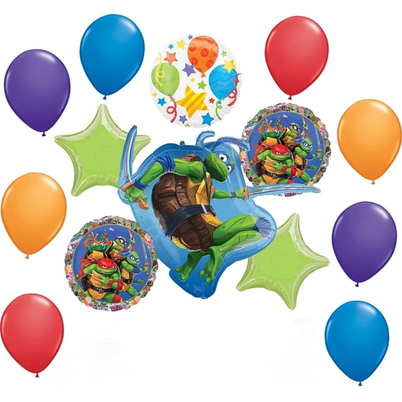 Anagram TMNT Mayhem Birthday Party Supplies Foil Balloon Bouquet Decorations