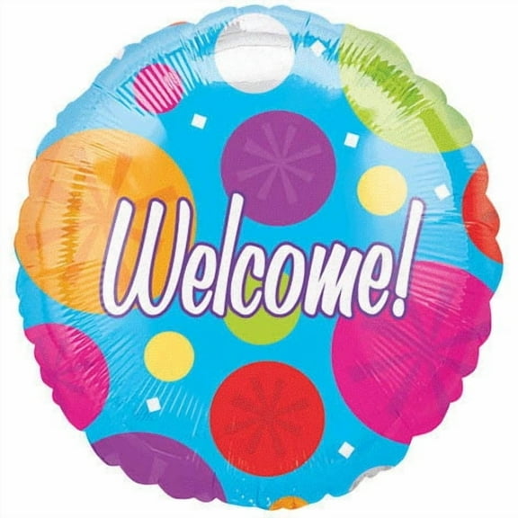 Anagram Welcome Home Bright and Colorful Dots 18" Foil Balloon