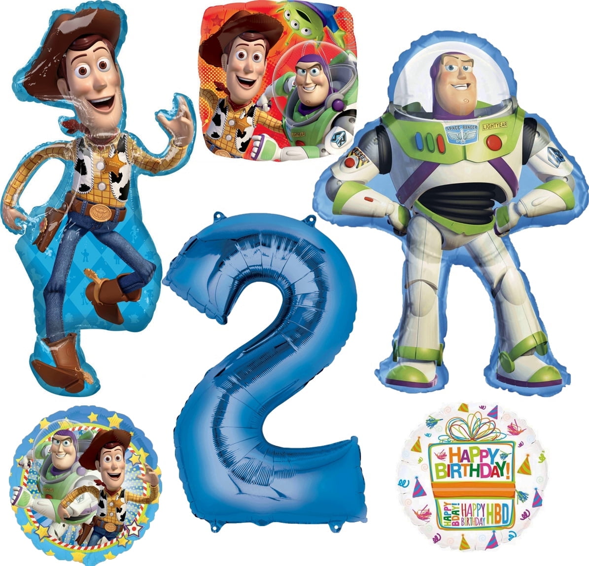 Toy Story Woody and Buzz Lightyear's 2nd Birthday Party Supplies Balloon Bouquet Decorations