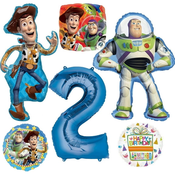 Toy Story Woody and Buzz Lightyear's 2nd Birthday Party Supplies Balloon Bouquet Decorations