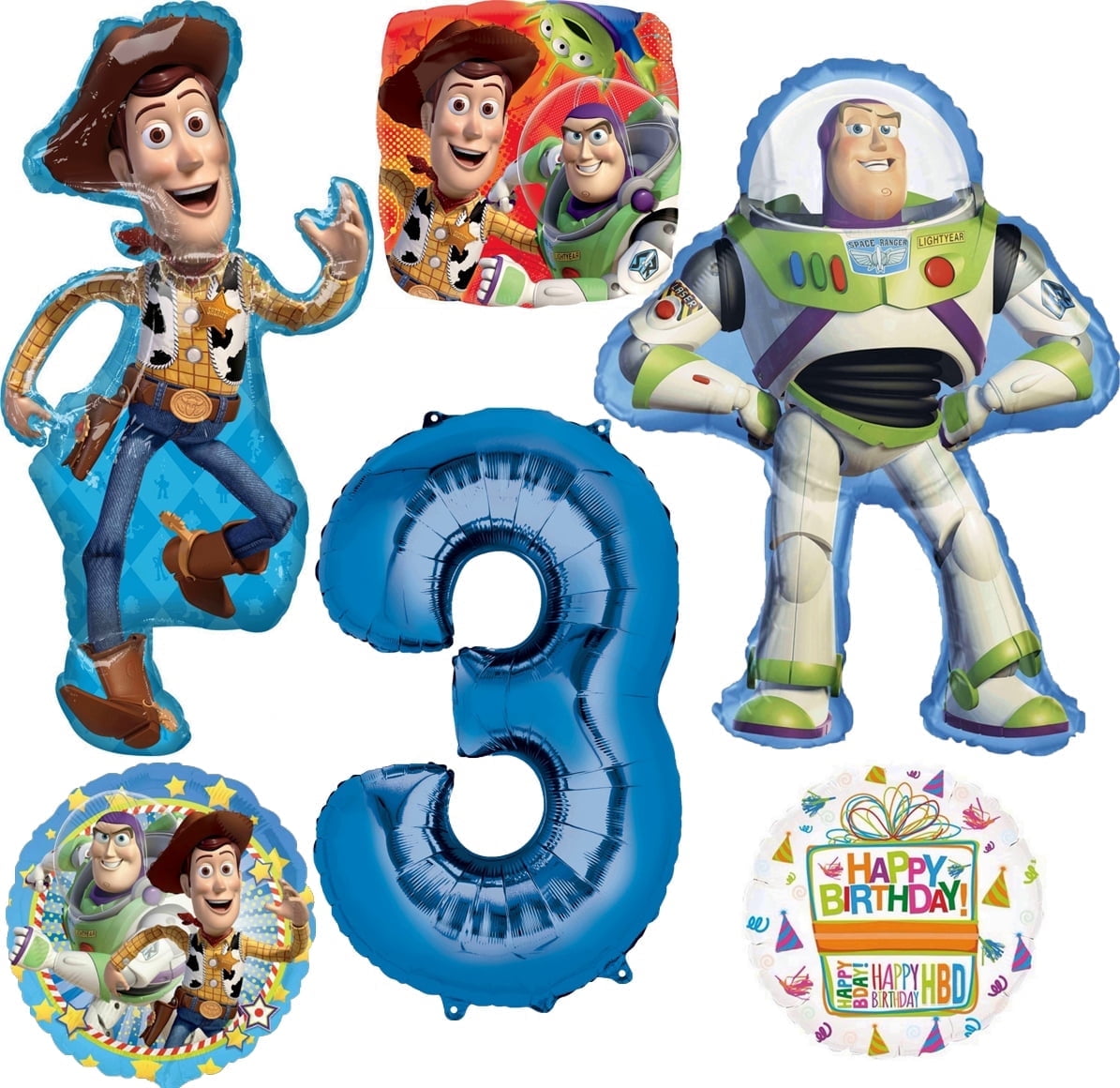 Toy Story Woody and Buzz Lightyear's 3rd Birthday Party Supplies Balloon Bouquet Decorations