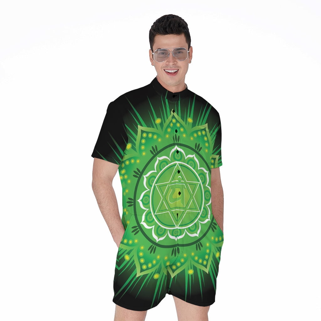 Men Anahata Yoga Clothing Anahata Chakra Mandala Short Sleeve