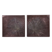 Anahaw Tree Leaf Dimensional Wall Mount Plaques Set of Two Verde Bronze