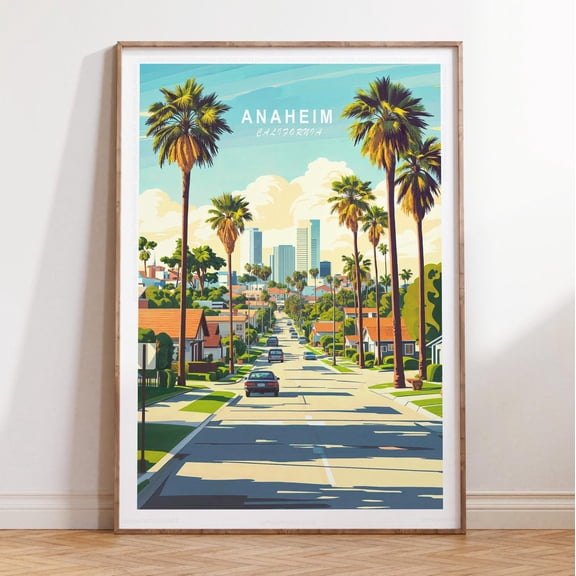 Anaheim California Modern Cityscape Print Unframed Paper Print