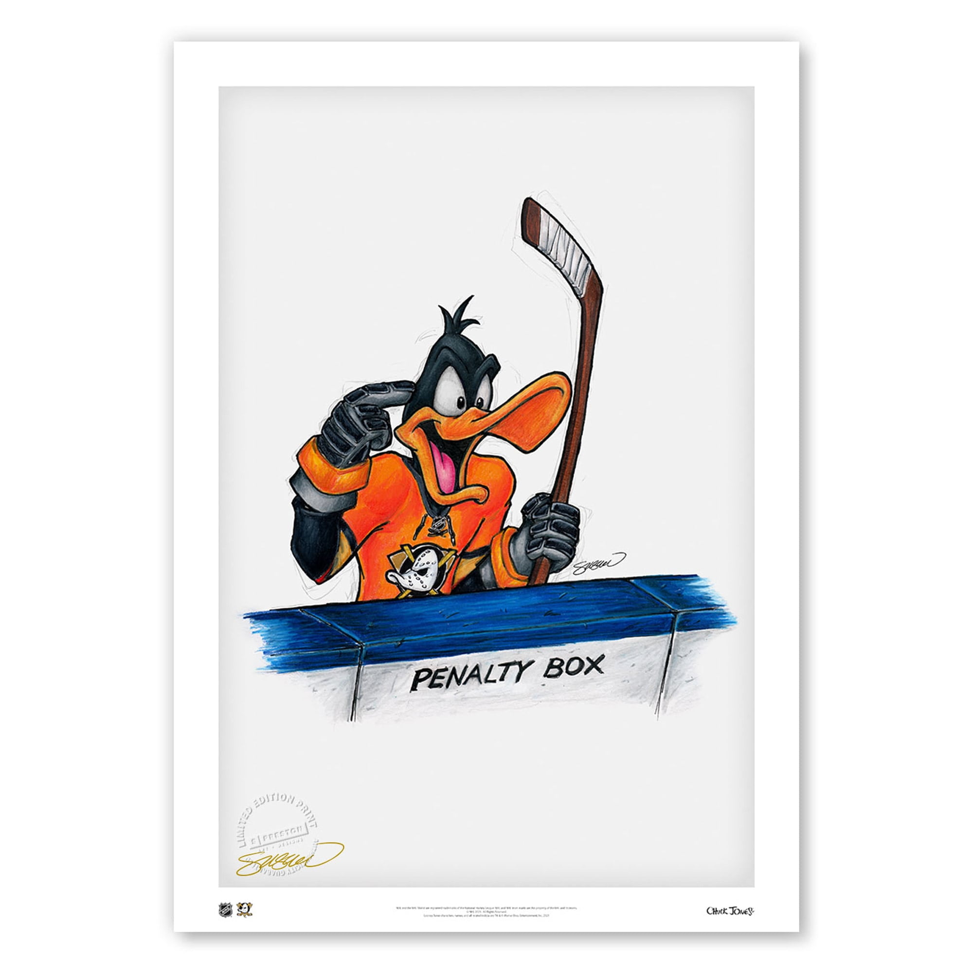 Anaheim Ducks 14'' x 20'' Daffy Duck Limited Edition Fine Art Print ...