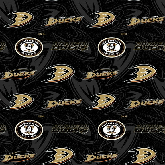 Anaheim Ducks Cotton Fabric with Tone on Tone Print and Matching Solid Cotton Fabrics
