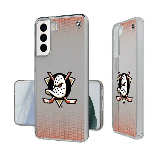 Anaheim Ducks Linen Logo Galaxy Clear Case
