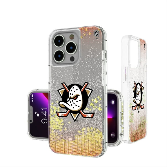 Anaheim Ducks Linen Logo iPhone Glitter Case