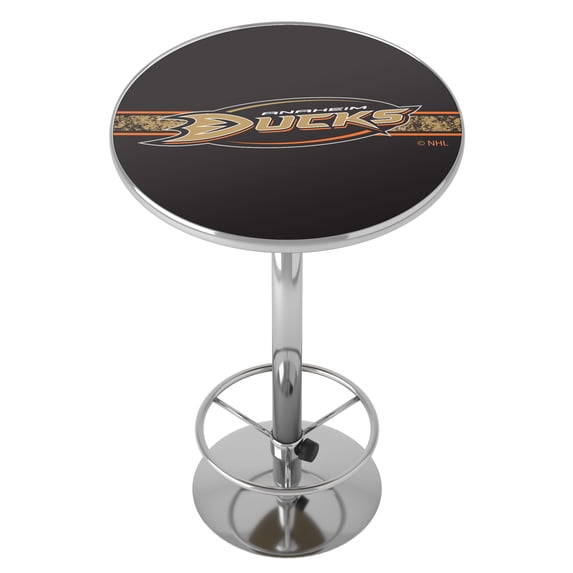 Anaheim Ducks Logo Bar Table with Adjustable Footrest and Acrylic Top