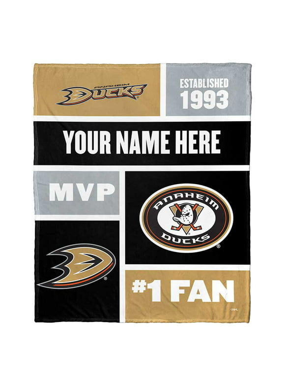 Anaheim Ducks NHL Colorblock Personalized Silk Touch Throw Blanket, 50" X 60"