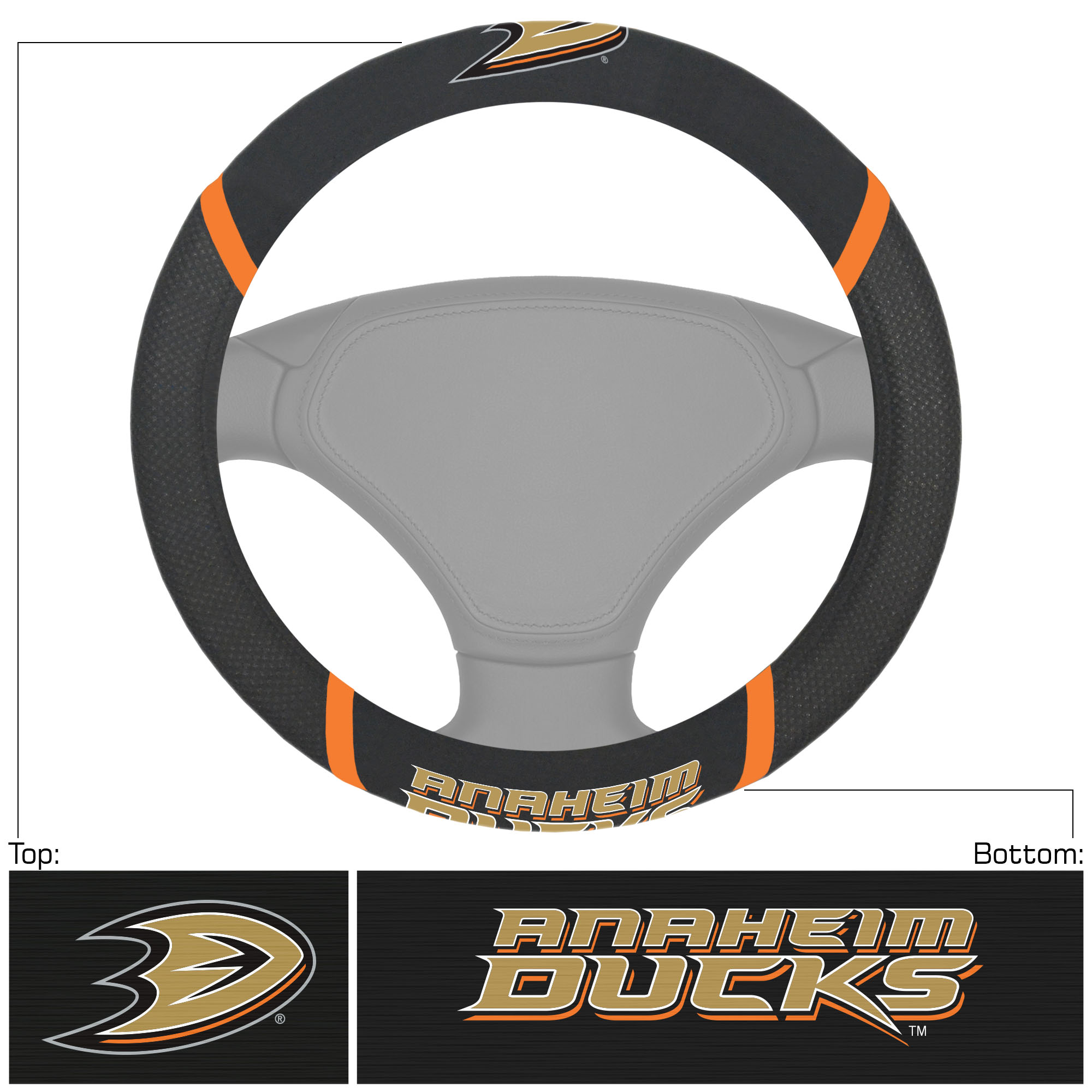 Anaheim Ducks Steering Wheel Cover 15"x15" - image 1 of 2