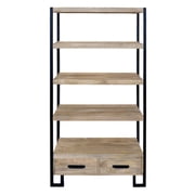 Anaheim Katy 2-Drawer Bookcase in Modern Brown Finish on Solid Wood