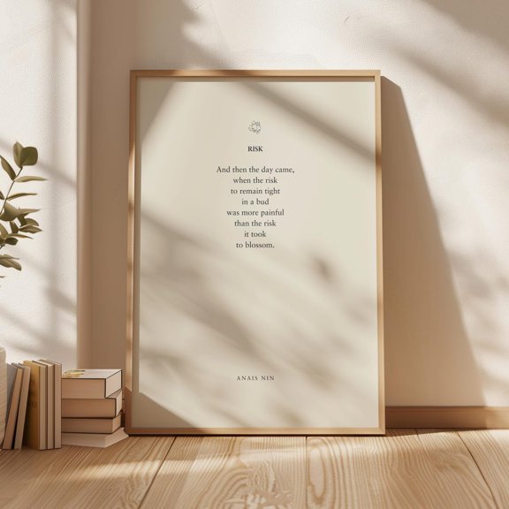 Anais Nin Risk Poem Wall Art Print, Unframed Paper Poster 8x10in