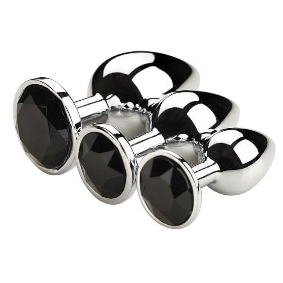 plug anal homme Get the Fetish Pleasure Play Small Black Silicone Red Jewel Butt Plug Only  at Castle Megastore main image 1