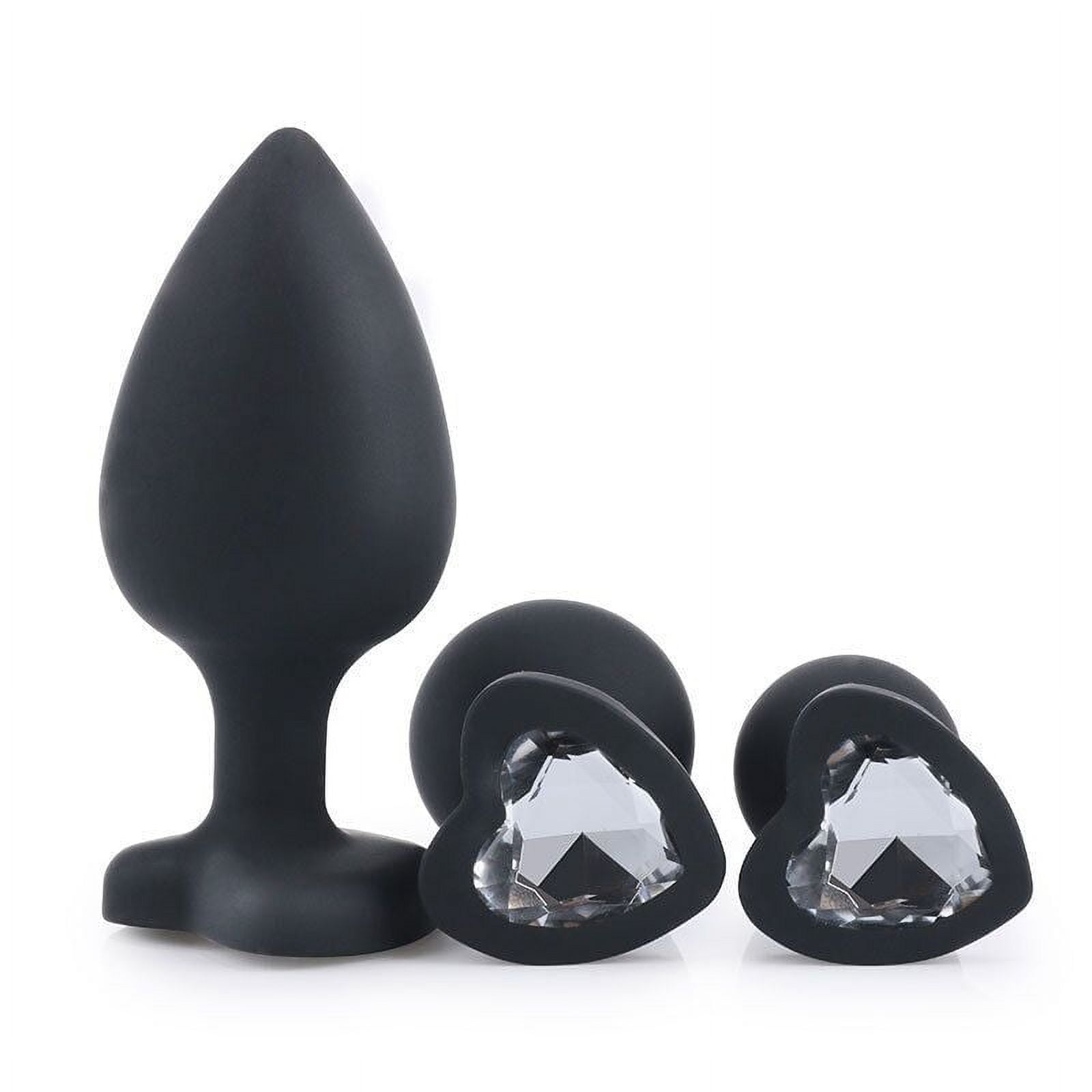 Anal Sex Trainer 3pcs Silicone Jeweled Butt Plugs Anal Sex Toys Kit For Starter Beginner Men 1575