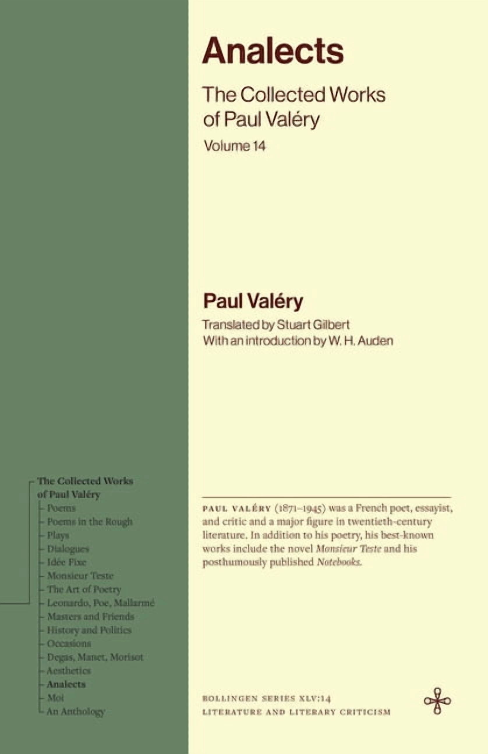 Bollingen Recollections Analects: The Collected Works of Paul ValÃ©ry, Volume 14, (Paperback)