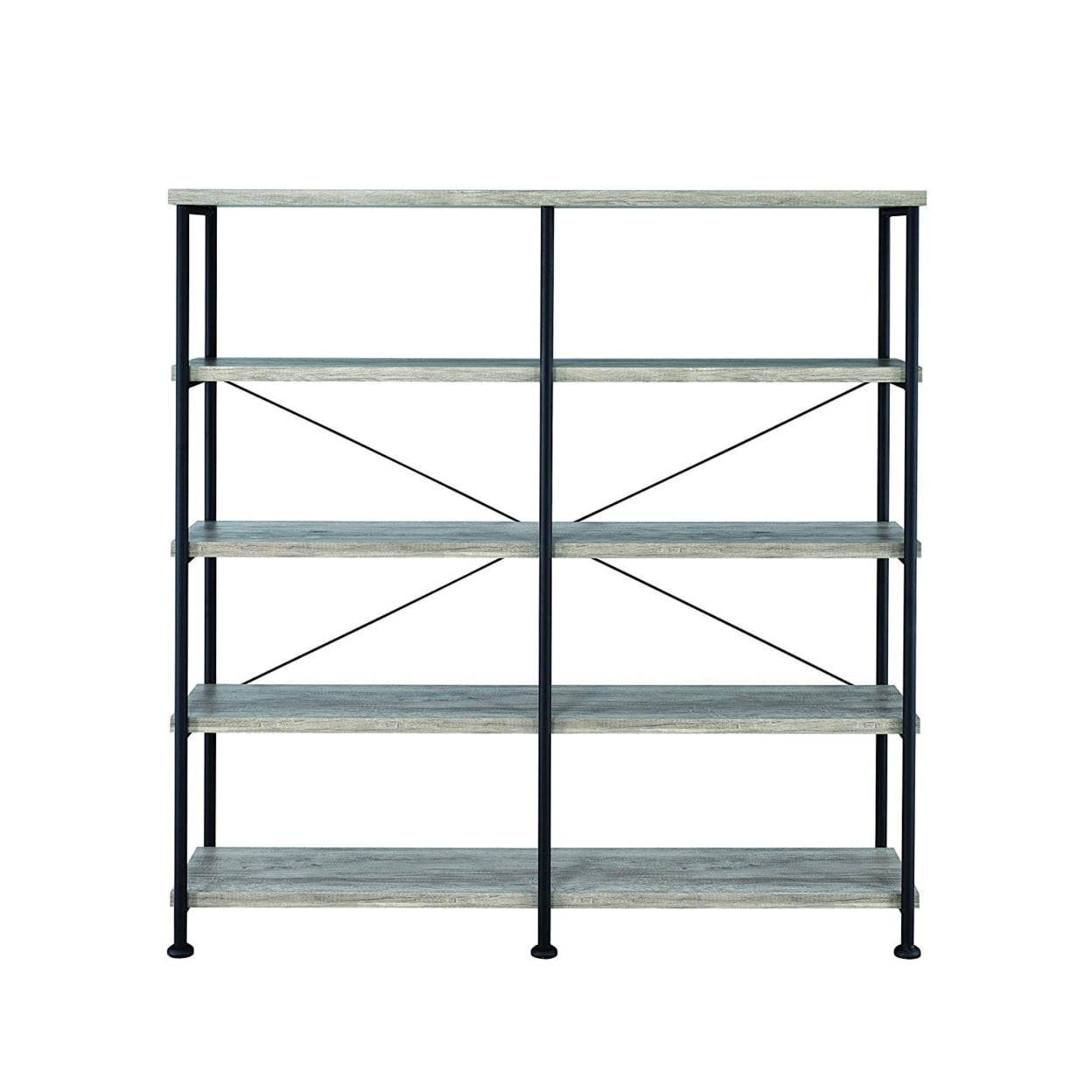 Analiese Gray Driftwood 4-Shelf Industrial Bookcase