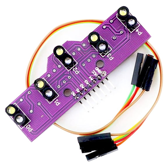 Analog 5 Tracking Sensor 5 Gray Level Search Intelligent Car Black White Red Recognition Optical Patrol Module 3.3-5v