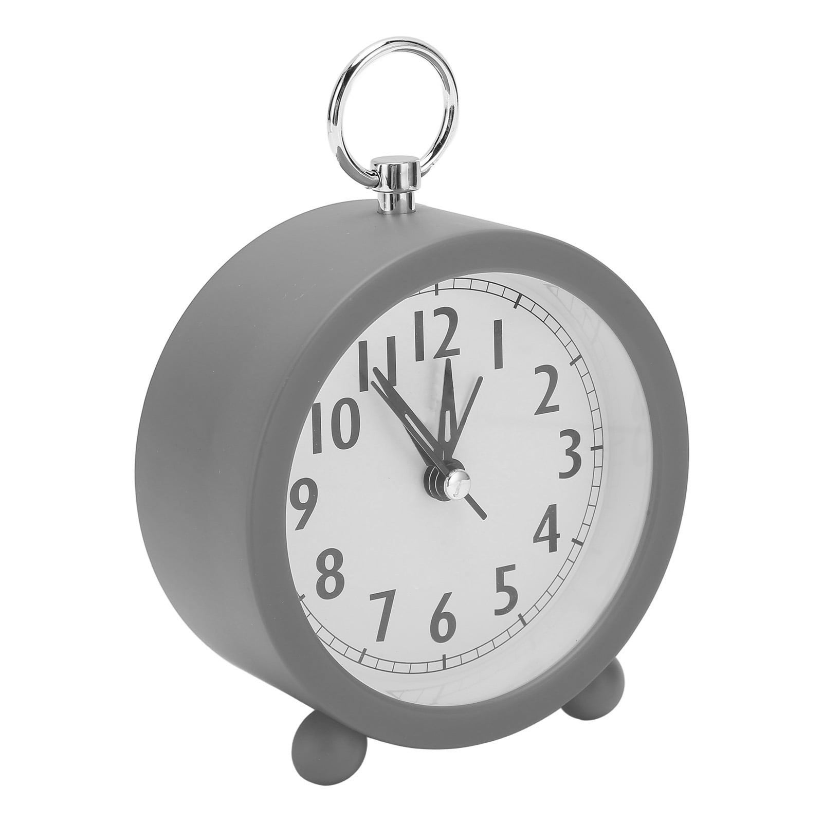 Analog Alarm Clock, 3.9 Inch Battery Operated Round Clock With Simple