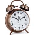 thumbnail image 1 of Analog Alarm Clock 4" Twin Bell Vintage Red Silent Non-Ticking Quartz Battery Operated Extra Loud with Backlight for Bedside Table Desk, Retro Clocks Old Fashioned for Heavy Sleepers, 1 of 8