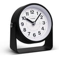 thumbnail image 1 of Analog Alarm Clock, Silent Non-Ticking Quartz Movement, Battery-Operated with Snooze & On-Demand Light, Easy to Set Gentle Wake Bedside Desk Clock, Ideal for Home, Travel, Office (Black), 1 of 7