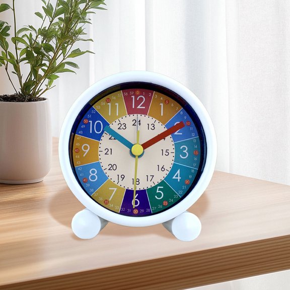 Analog Alarm Clock for Kids Learn to Tell Time with Colorful Dial Silent Alarm Clock for Kids Teens