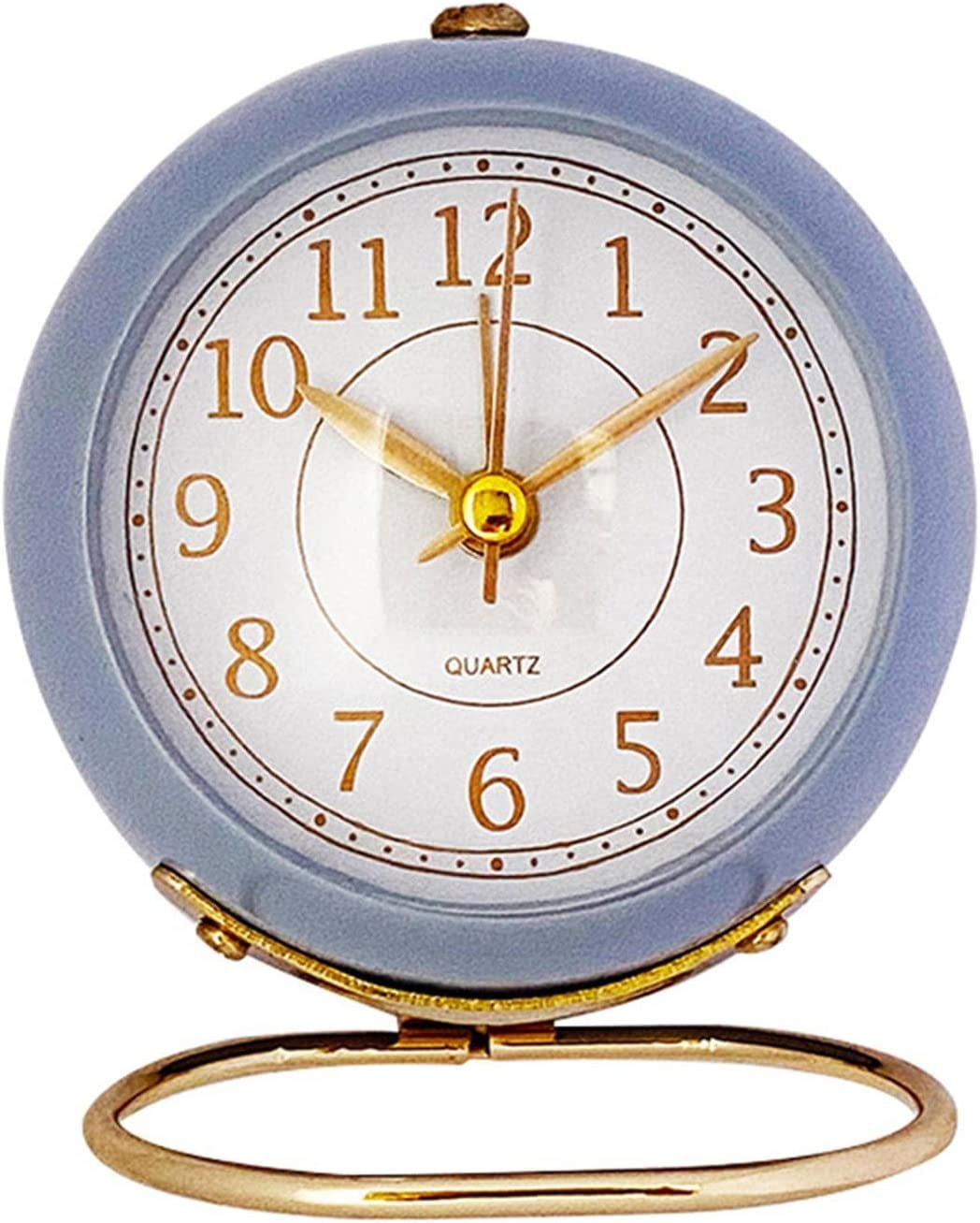 Analog Alarm Clocks,4 inch Super Silent Non Ticking Small Clock,Retro