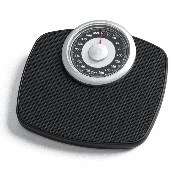 Analog Bathroom Body Weight Scale, 400 Lb Capacity, Anti-Skid Rubber Surface