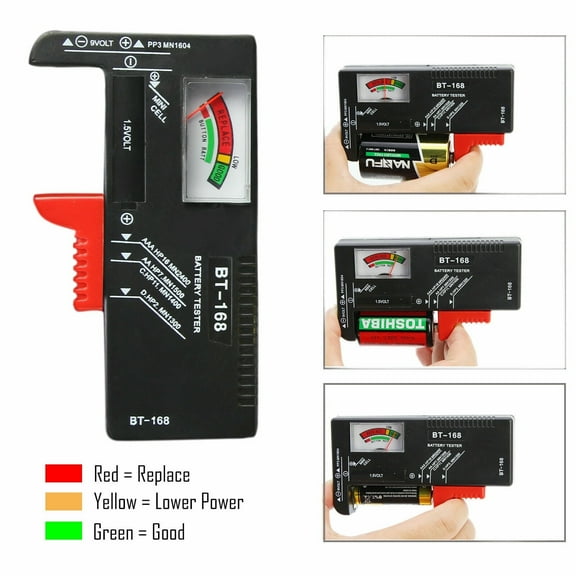 Analog Battery Tester,Compatible with AAA,AA,C,D,9V Batteries,Model SY-100