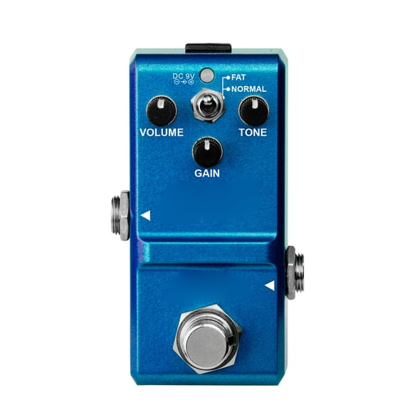 Analog Blues Overdrive Guitar Effects Pedal with Wide Range Frequency Response and Dual Working Modes Normal and Fat Zinc Alloy Shell True Bypass Footswitch Blue Finish 3 x 1.6 x 2.8 inches