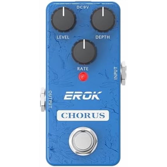 Analog Chorus Pedal - Classic Warm Chorus Effect for Electric Guitar & Bass, True Bypass, Mini Size, Ideal for Jazz Style Music$$Music