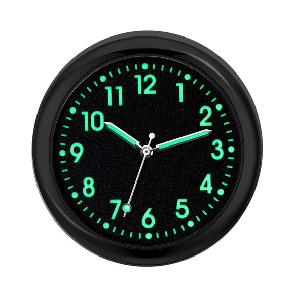 Analog Clock For Car Dashboard | Glowing Small Analog Clock | Quartz Automotive Replacement Clocks, Stick On Clock For Car Dashboard, Sticky For Vehicle Automotive