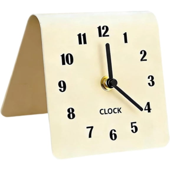 Analog Clock Desk Non Ticking Creative Tabletop Decorative for Nightstand Bedroom Party Living Room Decor(Q)