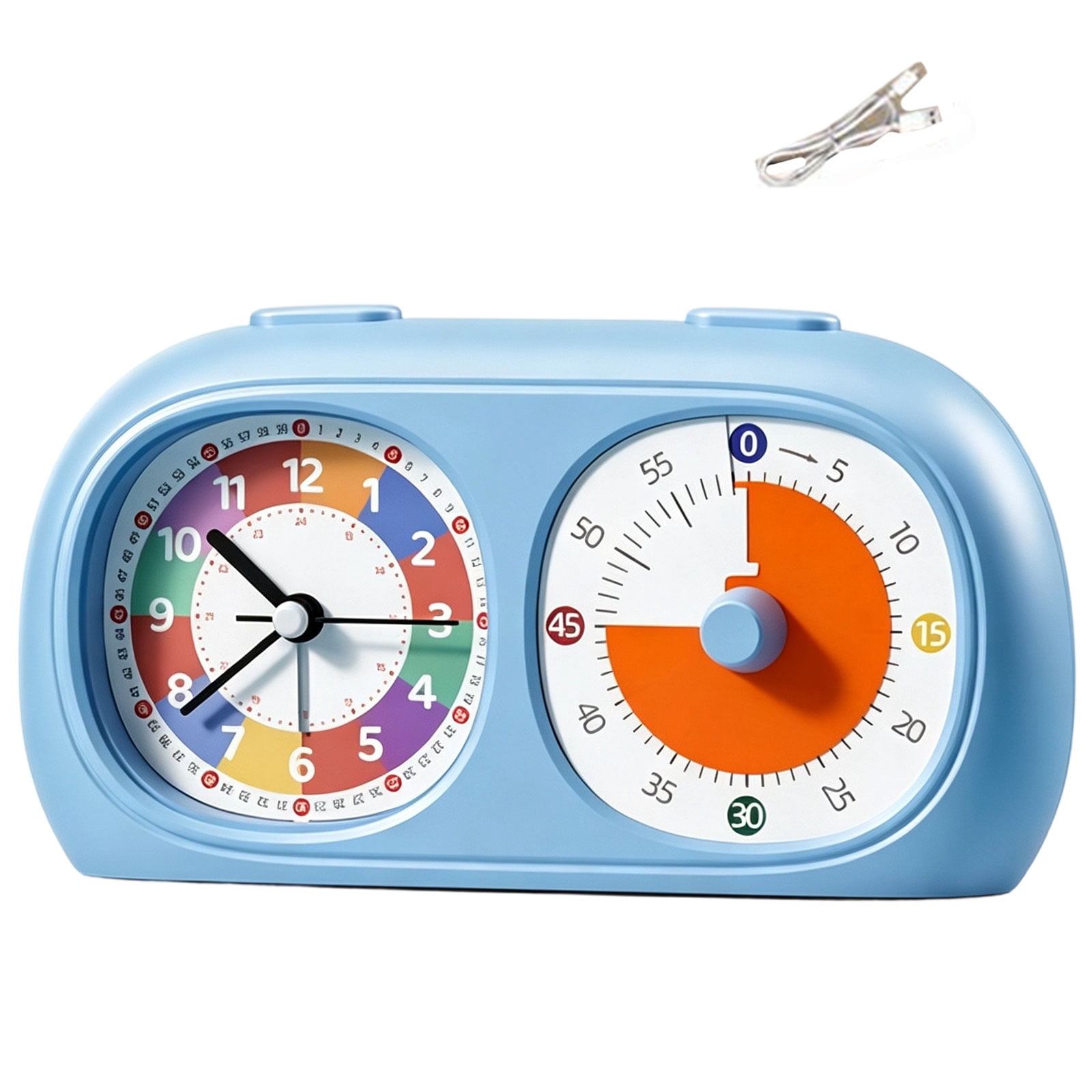 Timer Clock Design Analog Countdown Timer with Clock and Visual Time Dials in a Auto ...