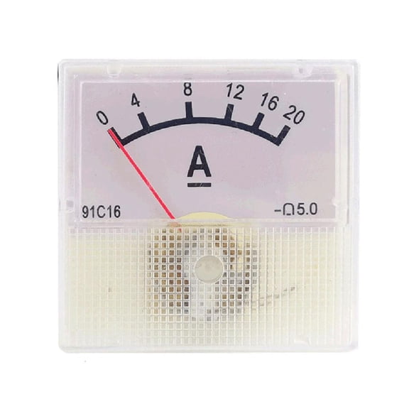 Analog Current Panel Meter DC 0-20A Ammeter Square Shape Current Test Mechanical Pointer Type DC Panel Meter Amp