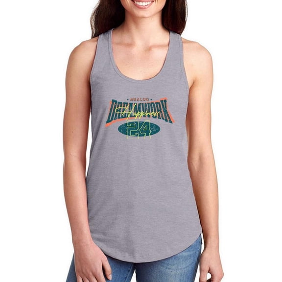 Analog Dreamwork 24 Grunge Art Racerback Tank Women -Image by Shutterstock, Female Large