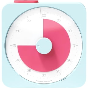 Analog Focus Silent Visual Timer, Countdown, 60-Min Max (Pink) | Easy Dial Setting, Battery Operated, 3-Level Alarm Vol & 3s/60s Duration, Magnetic/Stand, ADHD, Exercise, Study, Cooking