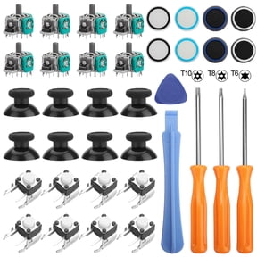 Analog Joystick Repair Accessory Kit Fit for Xbox One Controller, 37pcs LB RB Bumper Button Analog Joysticks Replacement Parts Thumbstick Hat Silicone Cover with T6 T8 T10 Screwdriver
