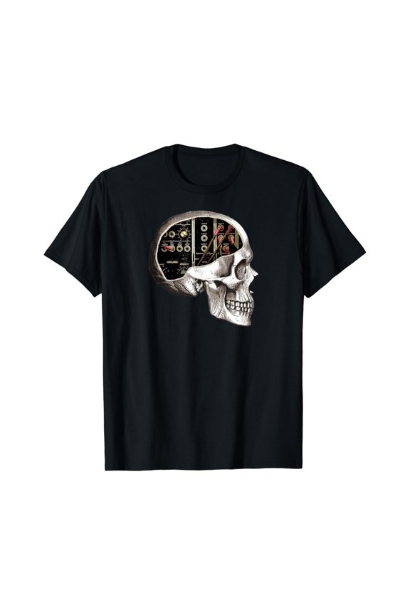 Analog Modular Synthesizer Skull For Synth Nerd T-Shirt