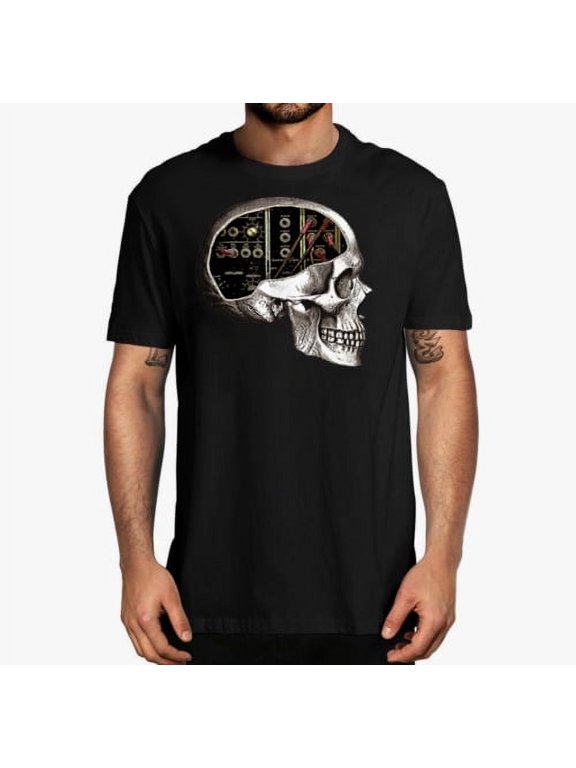 Analog Modular Synthesizer Skull for Synth Nerd T-Shirt, Funny Musician T-shirt